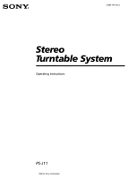 Sony PS-J11 - Owners Manual 